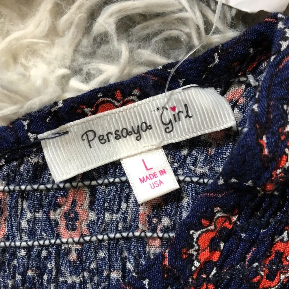 🔥NWT🔥 Persaya Girl Smocked Cold Shoulder Top - Picture 4 of 6